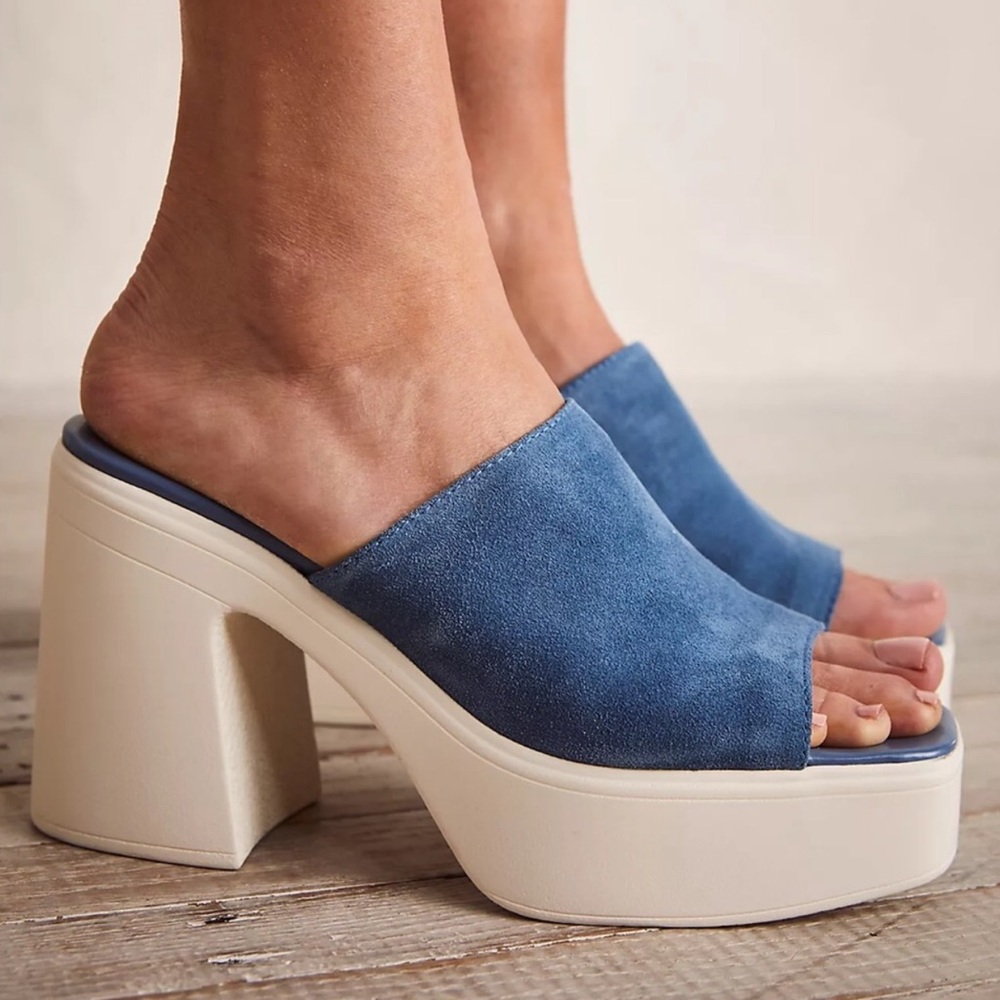 NEW FREE PEOPLE Made in Italy Suede Zoe Platform